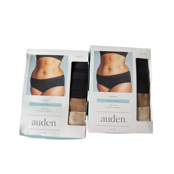 Auden Women's Set of 6 Briefs Hipster Bottom Pack of 2 Size XXL - Picture 2 of 3